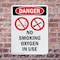 Signmission No Smoking Oxygen In Use Danger Sign, Plastic, 7in W x 10in L, 2PK OS-2PACK-DS-P-710-V-1488 - alternate 5